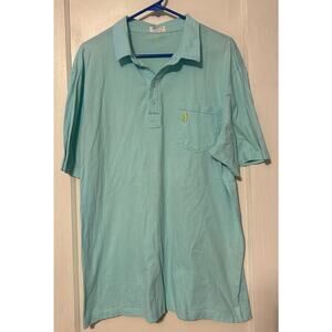 Johnnie-O Mens original pocket polo teal short sleeve XL